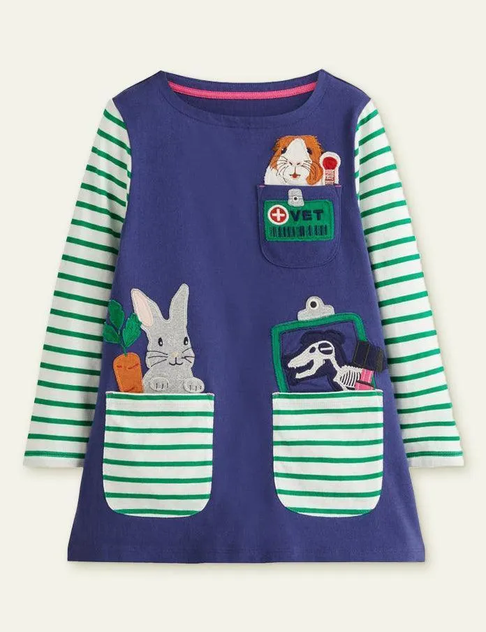 Artist Appliqué Pocket Dress - Image 6