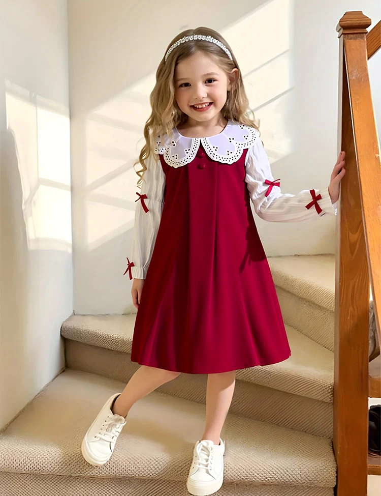 Bow Long Sleeves Dress - Image 9