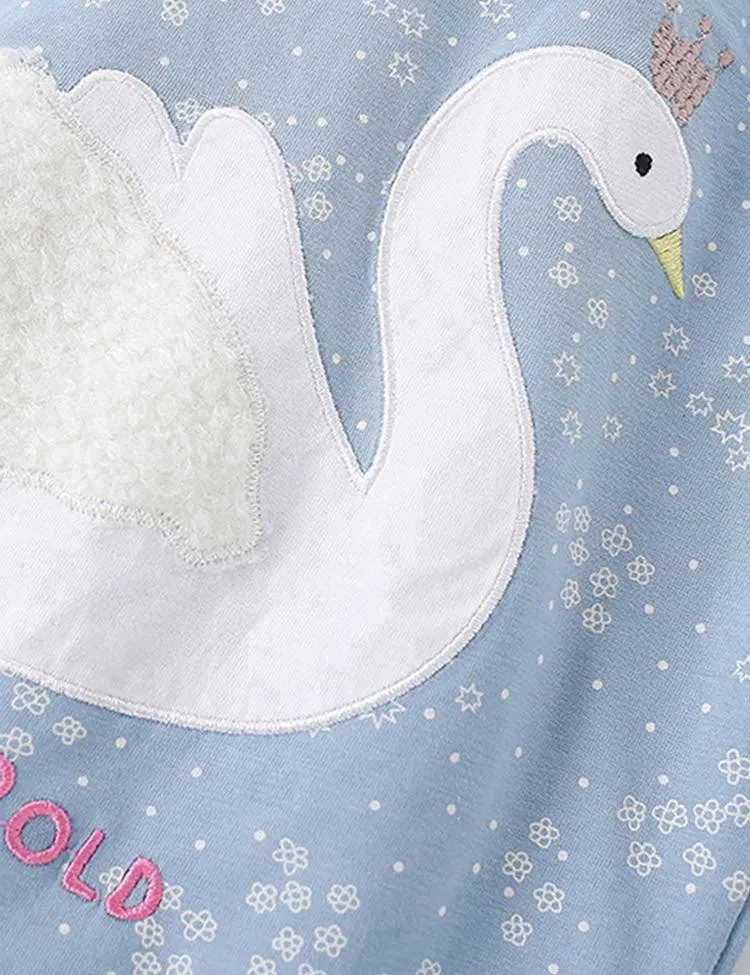 Cartoon Goose Appliqué Short Sleeve Set - Image 3