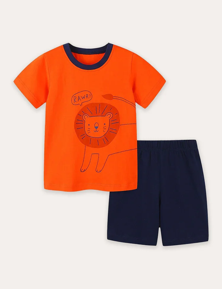 Cartoon Printing Short Sleeve T-Shirt and Shorts Set - Image 4