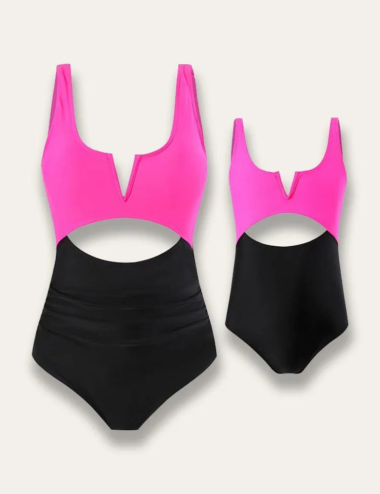 Color Block Family Matching Swim Suit - Image 4