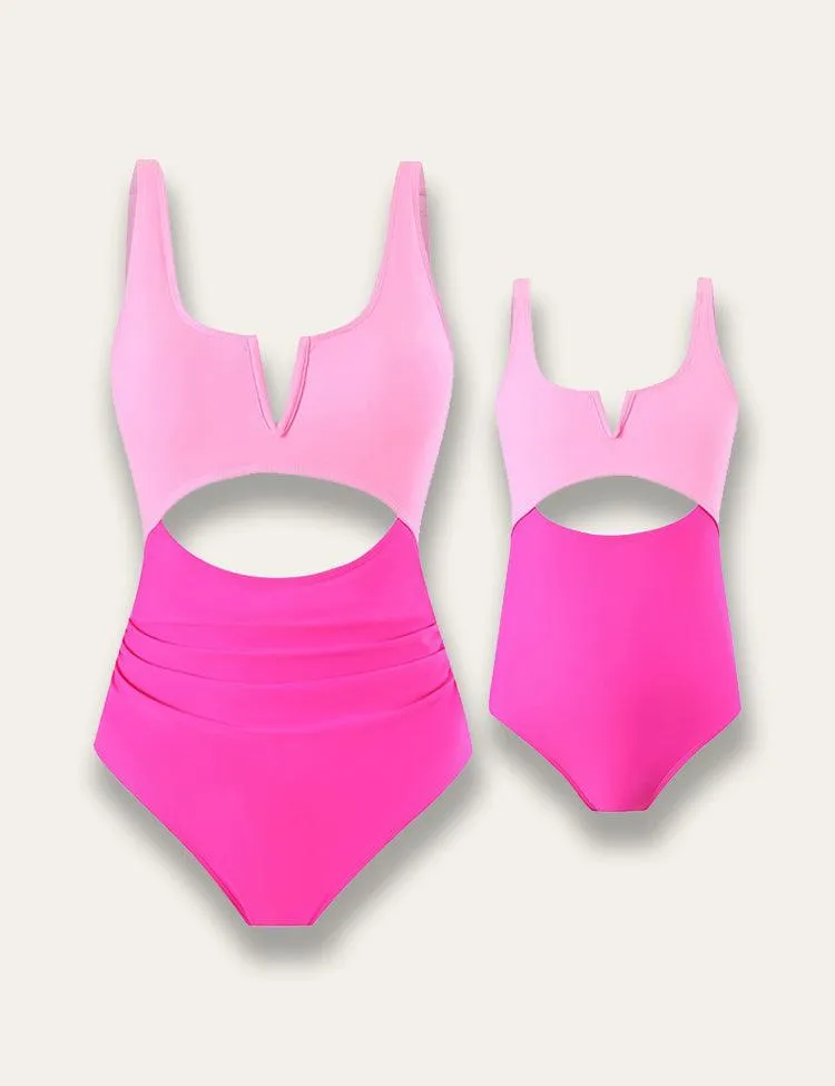 Color Block Family Matching Swim Suit - Image 5