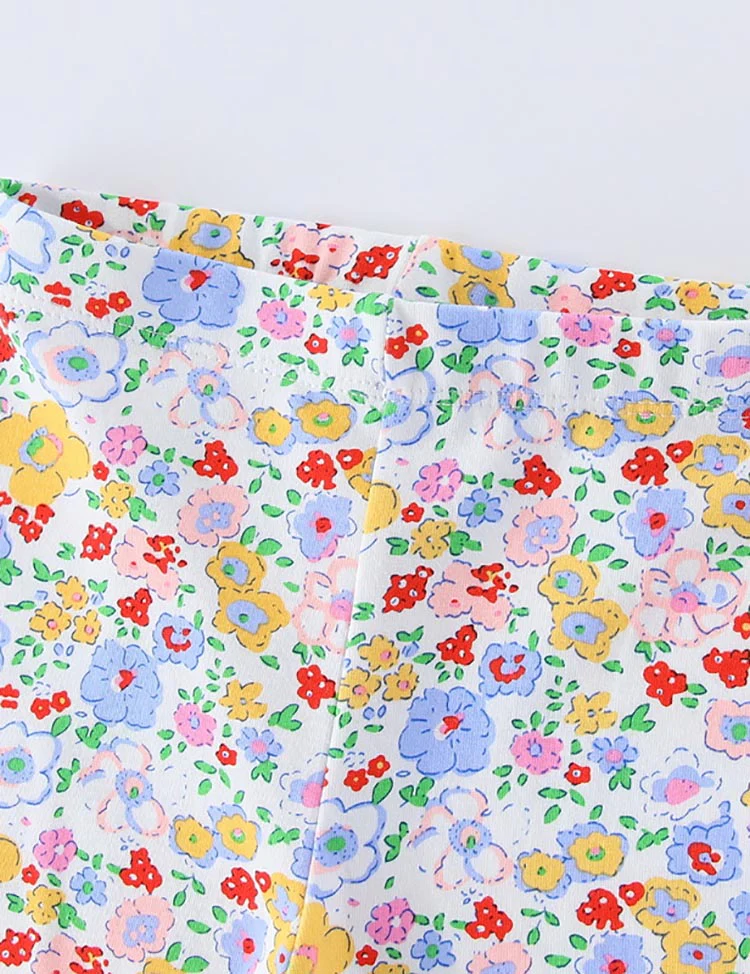 Floral Printed Cotton Leggings - Image 3