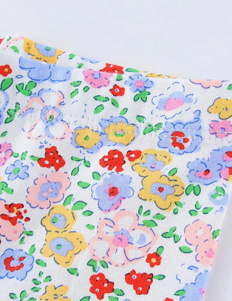 Floral Printed Cotton Leggings - Image 4