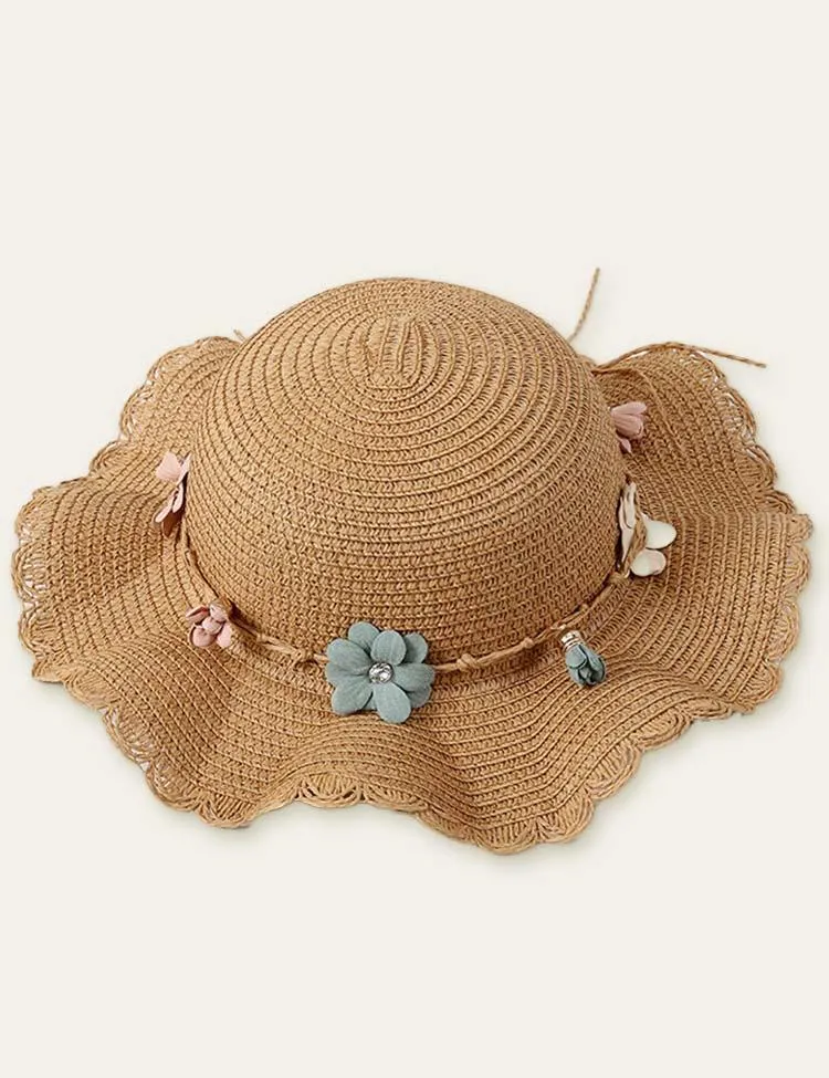 Flower Sunshade Seaside Straw Hat - Image 3