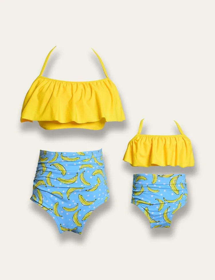 High Waist Ruffled Family Matching Swim Suit - Image 4