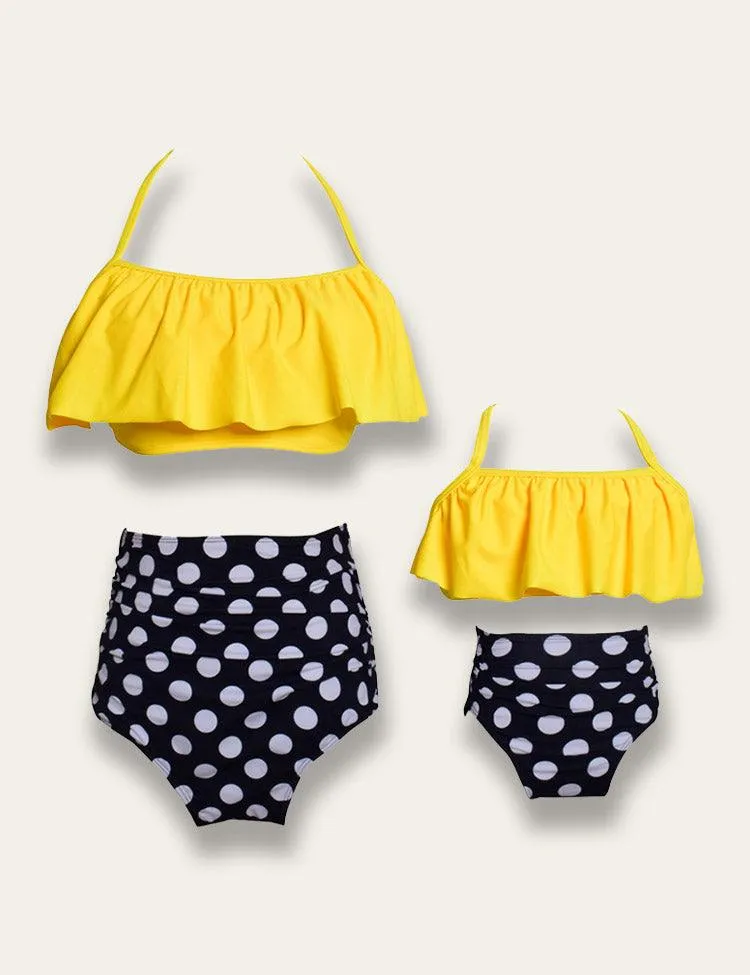 High Waist Ruffled Family Matching Swim Suit - Image 5