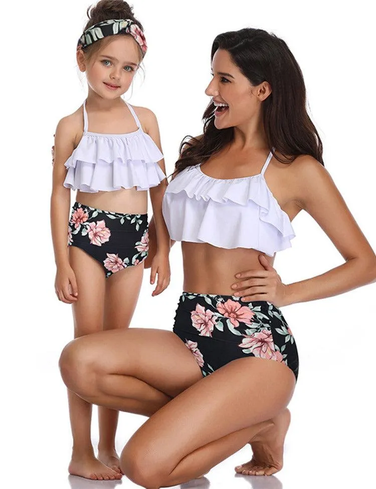 High Waist Ruffled Family Matching Swim Suit - Image 4