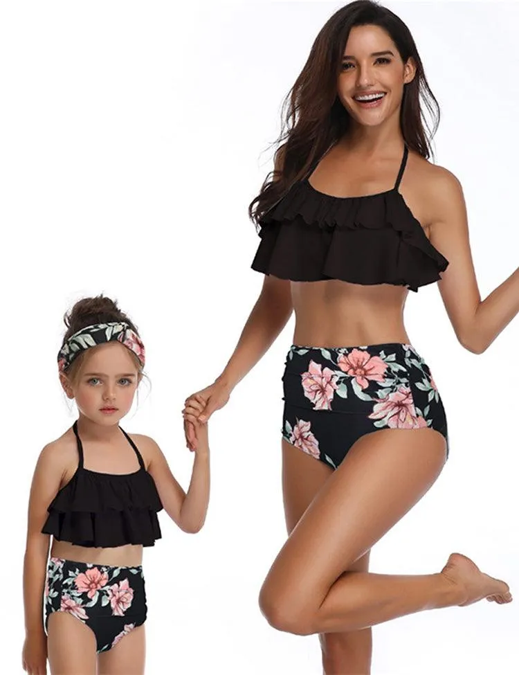 High Waist Ruffled Family Matching Swim Suit - Image 5
