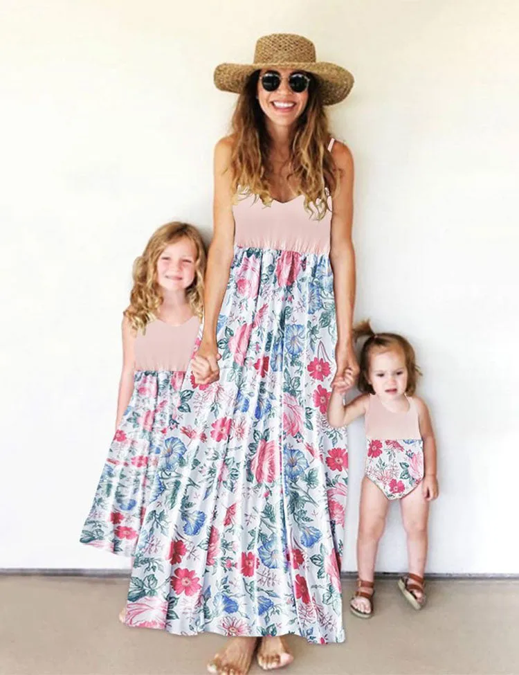 Leaves Printed Family Matching Dress - Image 3
