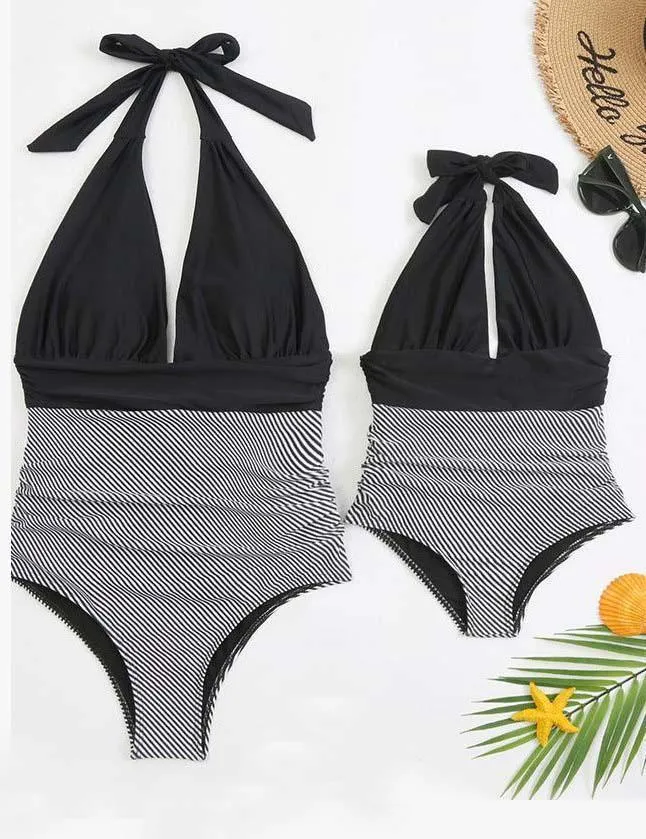 Family Matching One Piece Swimsuit Backless Swimsuit - Image 11