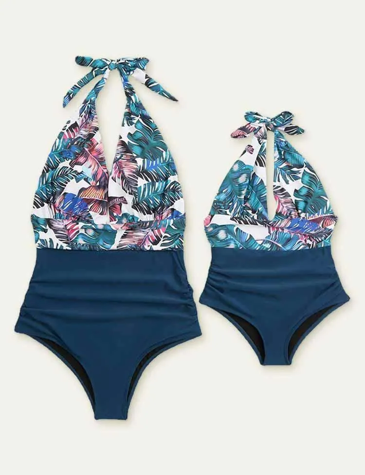 Family Matching One Piece Swimsuit Backless Swimsuit - Image 12