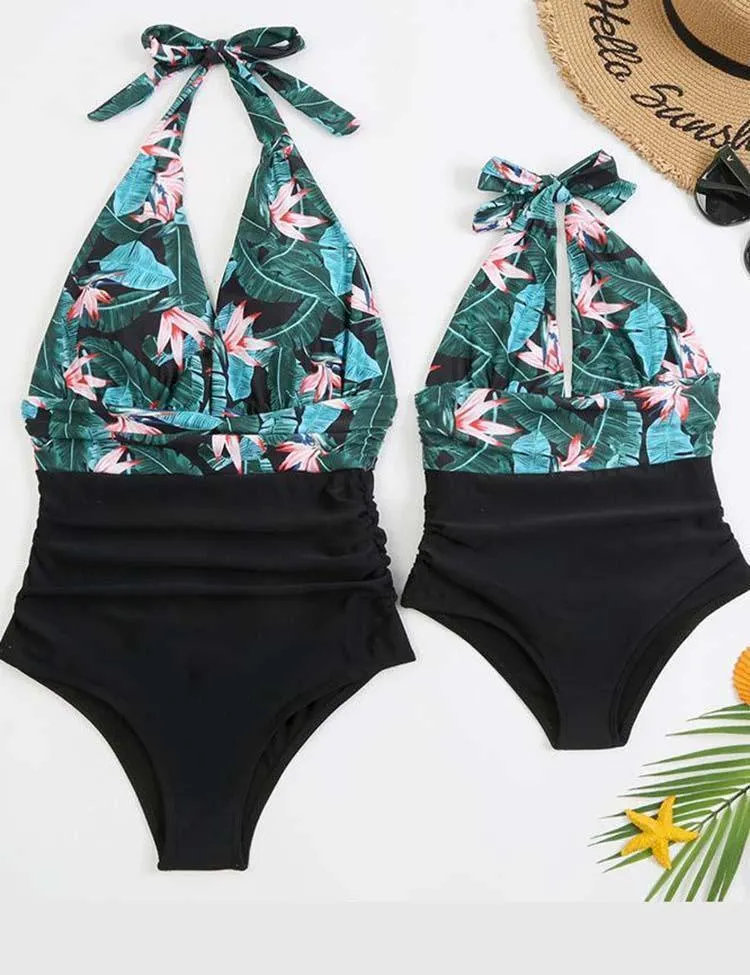 Family Matching One Piece Swimsuit Backless Swimsuit - Image 6