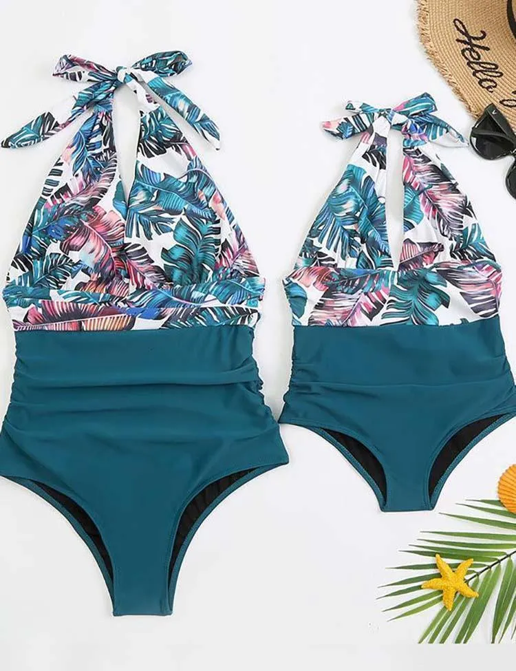 Family Matching One Piece Swimsuit Backless Swimsuit - Image 7