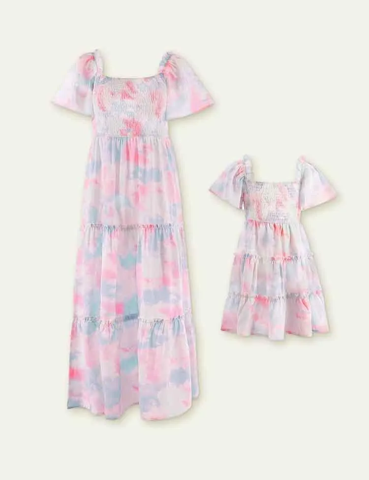 Tie-Dye Sleeve Family Matching Dress - Image 3