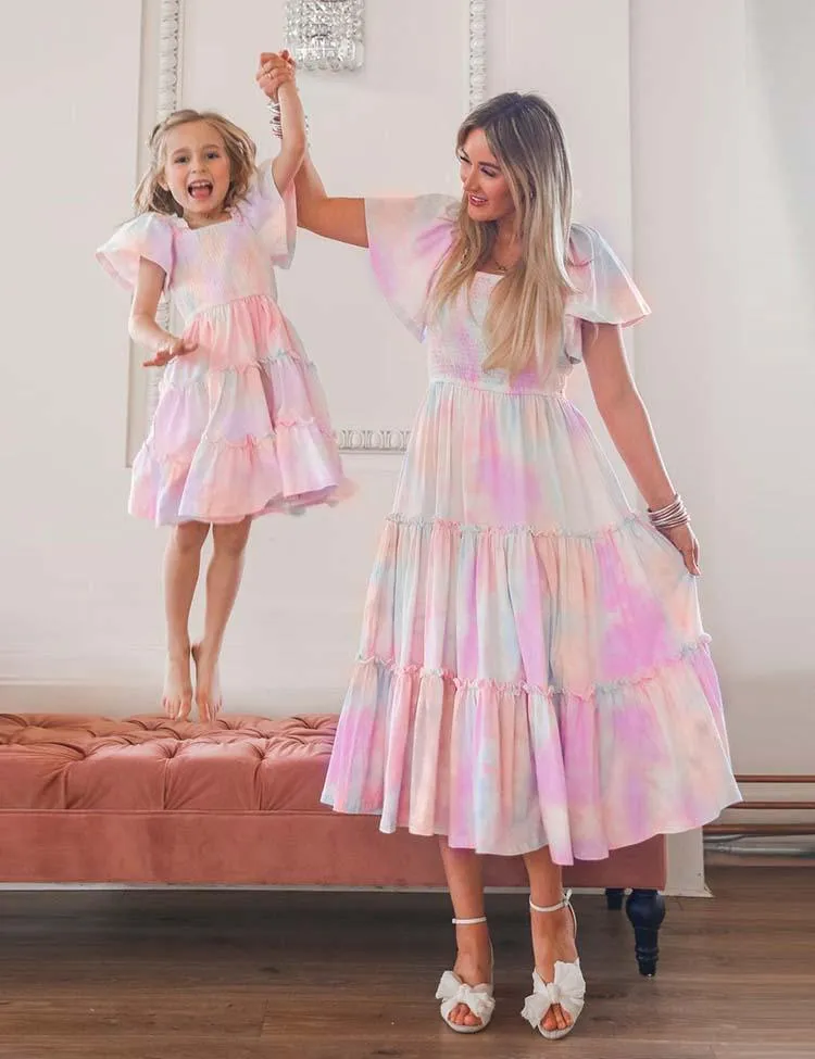 Tie-Dye Sleeve Family Matching Dress - Image 5