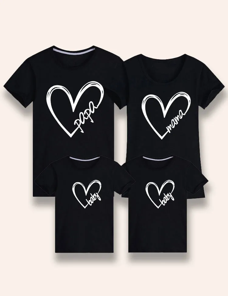 Valentine's Day Heart Printed Family Matching T-Shirt - Image 3