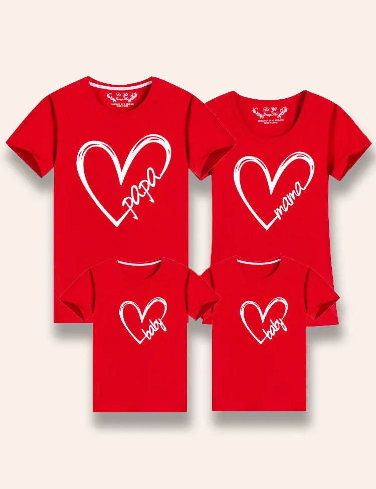 Valentine's Day Heart Printed Family Matching T-Shirt - Image 4