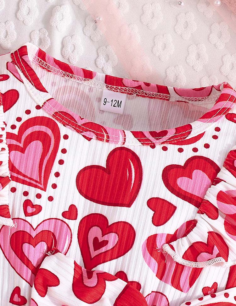 Valentine's Day Love Pattern Tulle Dress - Image 4