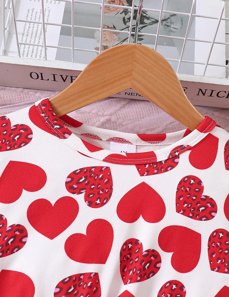 Valentine's Day Love Pattern Tulle Dress - Image 5