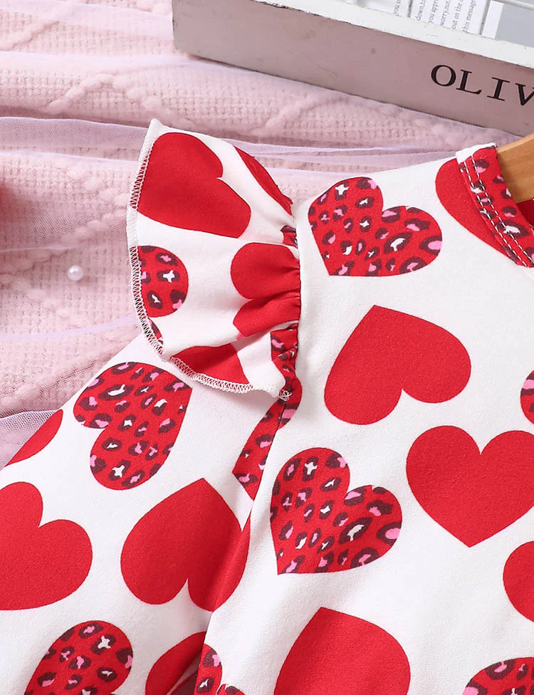 Valentine's Day Love Pattern Tulle Dress - Image 6