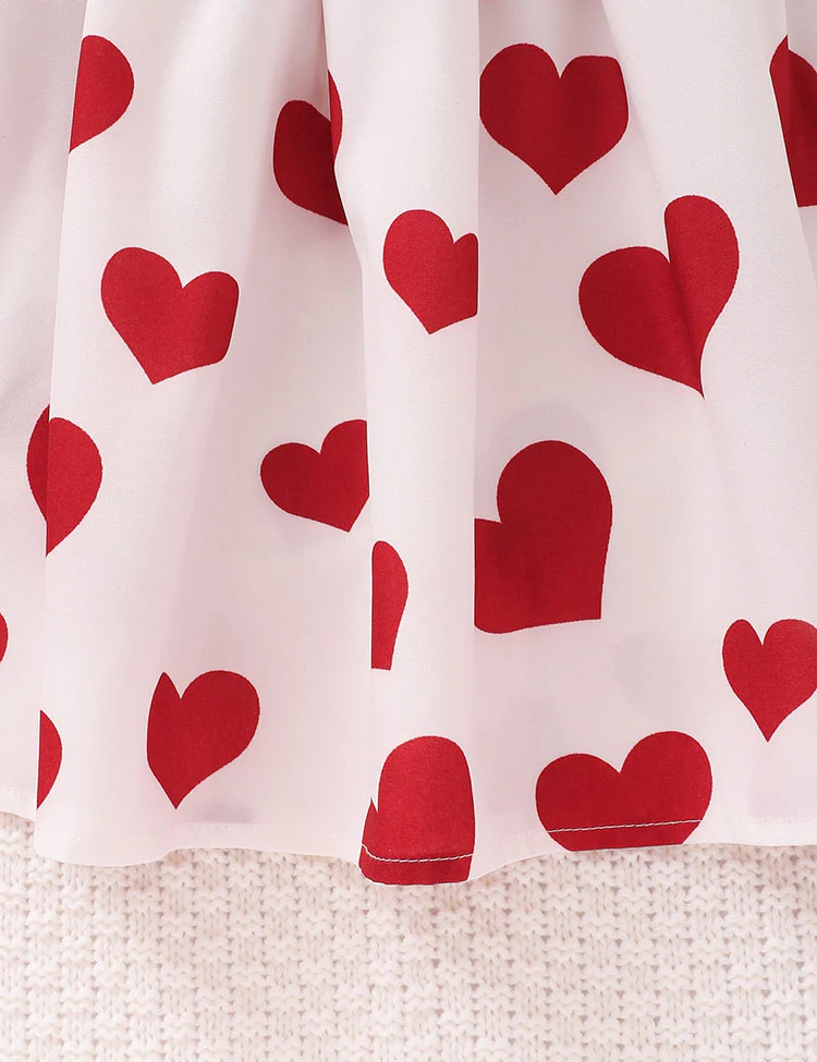 Valentine's Day Love Printed Flying Sleeve Dress - Image 3